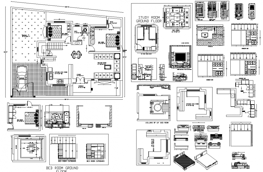 The House Plan With A Detailing Of Dwg File House Pla